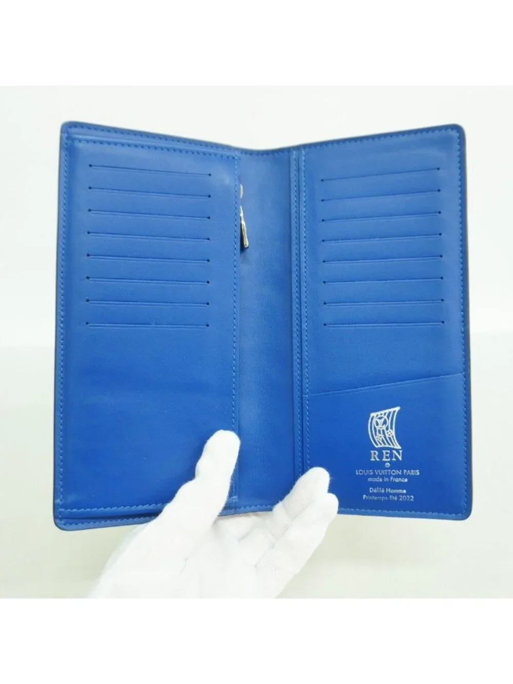 Louis Vuitton Wallet Taurillon Monogram Portefeuille Brazza Blue Green